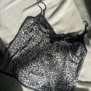 Victoria's Secret Leopard Print Chemise with Black Lace